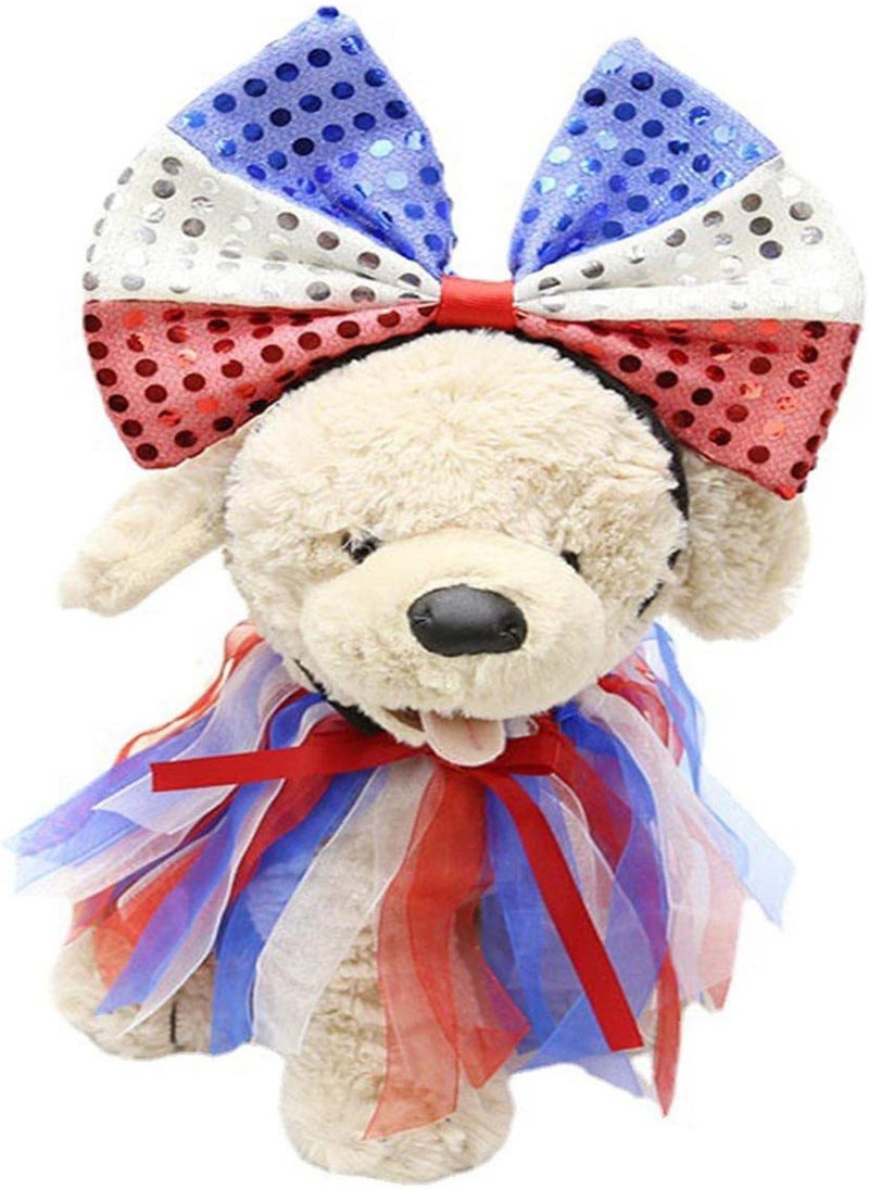 GGOOT - American Flag Dog Clothes, 4th of July Pet Outfit Dogs American National Day Party Kit, 4th of July Patriotic Pet Puppy Skirt Outfit for Veterans Day, and Memorial Day Party, Red White Blue - Image 1