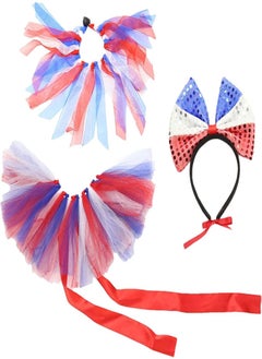 American Flag Dog Clothes, 4th of July Pet Outfit Dogs American National Day Party Kit, 4th of July Patriotic Pet Puppy Skirt Outfit for Veterans Day, and Memorial Day Party, Red White Blue