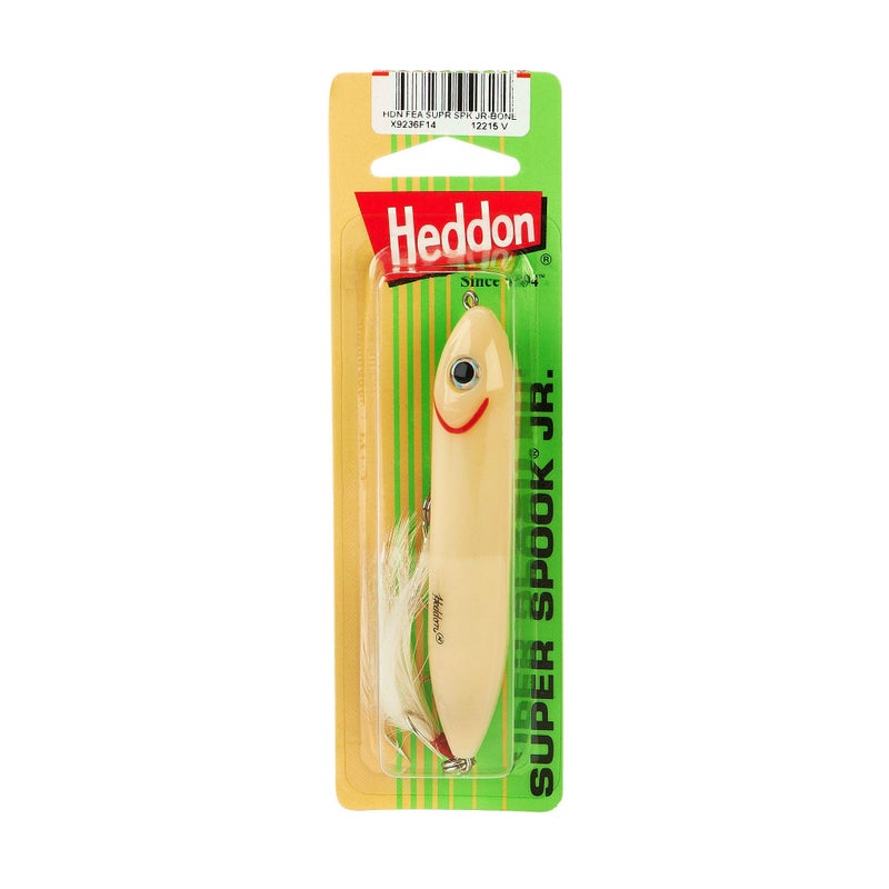 Heddon Super Spook Topwater Fishing Lure for Saltwater and Freshwater, Bone - Feather Dressed, Feather Super Spook Jr (1/2 oz) - Image 2