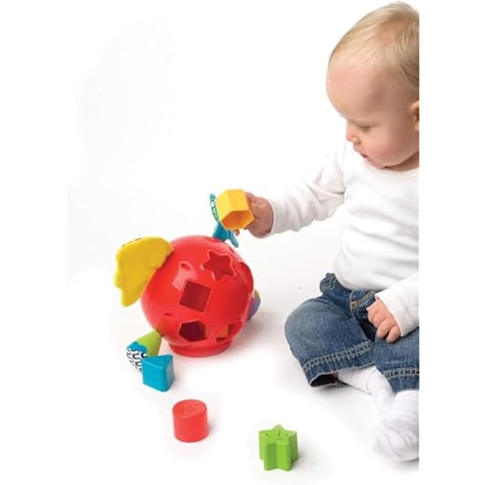 ELEPHANT SHAPE SORTER, WITH 6 SHAPES, BPA-, FROM 12 MONTHS, RED/MULTICOLOURED, 40170 - Image 3