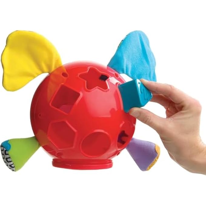 ELEPHANT SHAPE SORTER, WITH 6 SHAPES, BPA-, FROM 12 MONTHS, RED/MULTICOLOURED, 40170 - Image 2