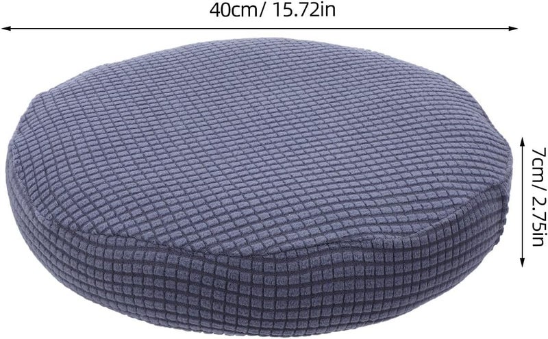 Bar Stool Cover Elastic Knit Fabric Dustproof Seat Protector for Home Use, Washable Gray Blue Slipcover for Bar and Office Chairs - Image 2