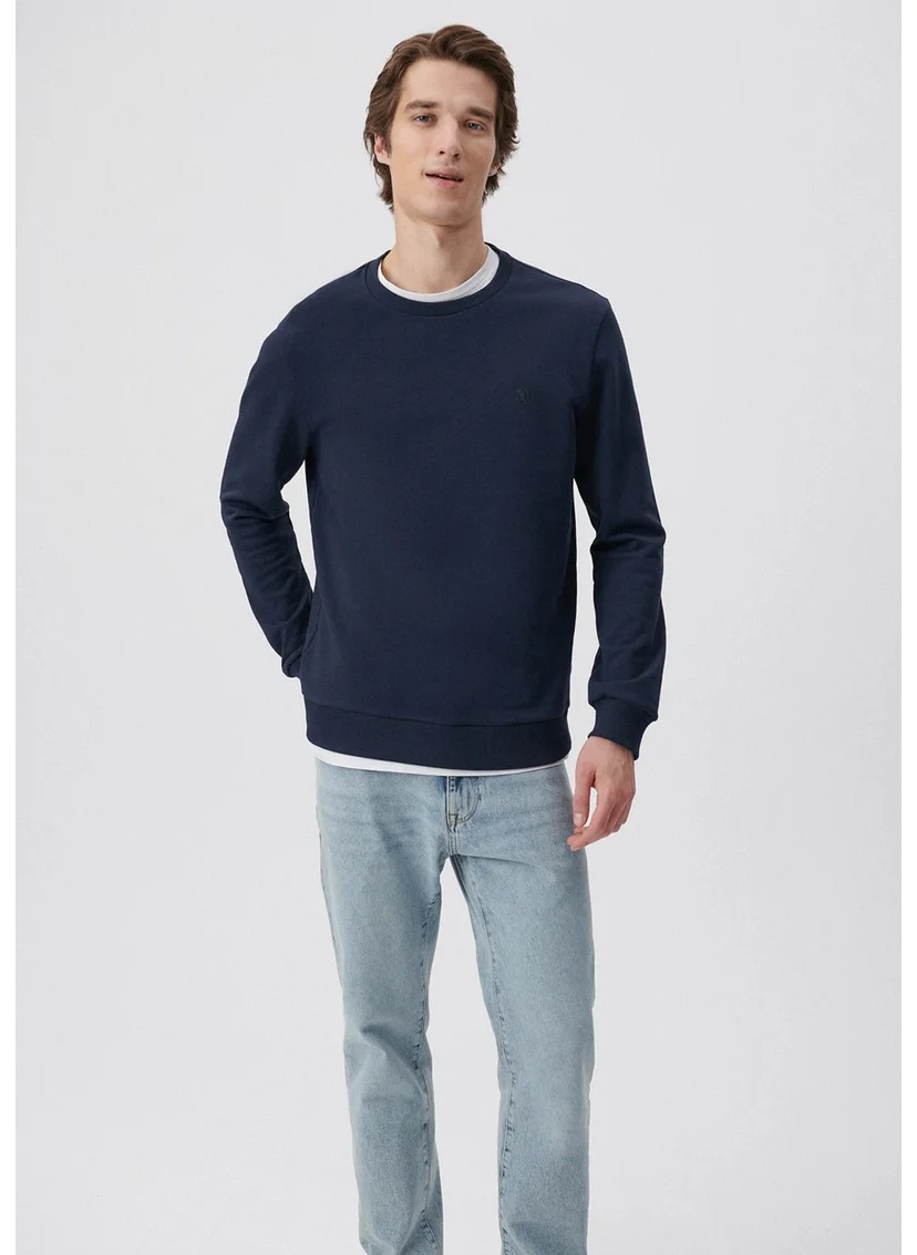 مافي Blue Men's Crew Neck Navy Blue Sweatshirt 065751-29743