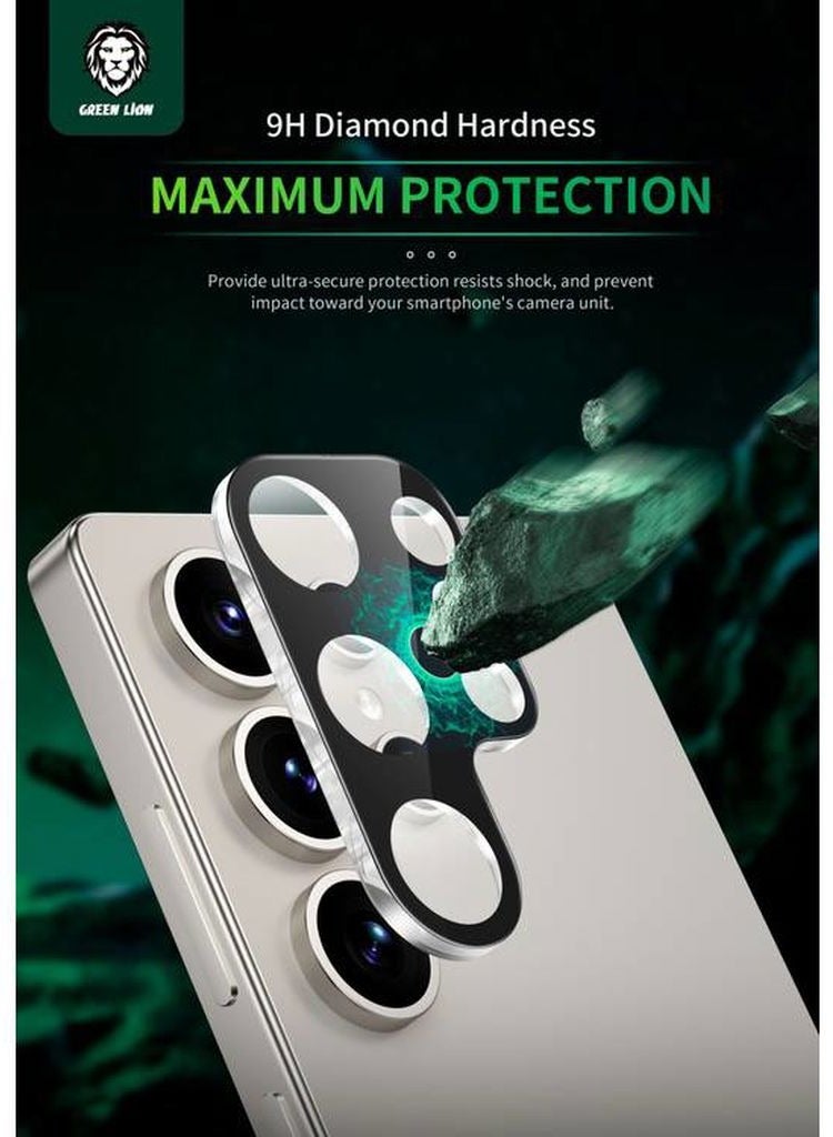 GREEN LION Acrylic Lens Protector for S25 Plus / 9H Diamond Hardness / One-Piece Coverage / Durable and Strong / High Transparency / Precise Fit Design / Anti-Scratch / Full Coverage - Black - Image 2