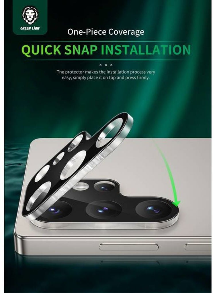 GREEN LION Acrylic Lens Protector for S25 Plus / 9H Diamond Hardness / One-Piece Coverage / Durable and Strong / High Transparency / Precise Fit Design / Anti-Scratch / Full Coverage - Black - Image 3