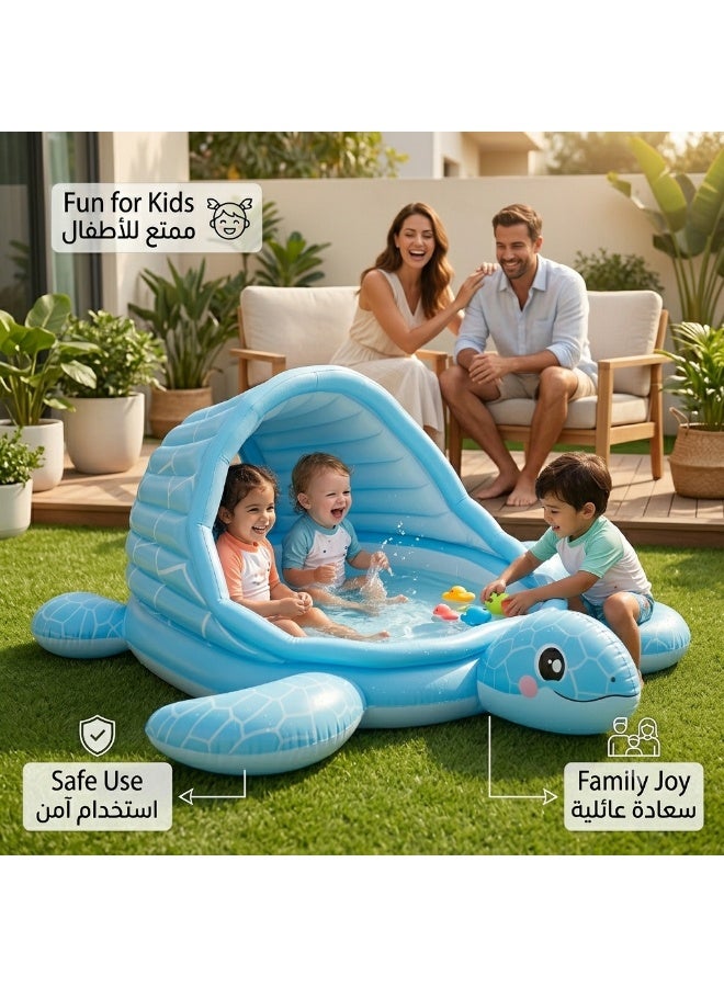 INTEX Turtle Cove Playland Inflatable Kids Pool & Water Play Center 218x206x97cm – Fun Splash Area with Slide & Water Sprayer – Age 2+ - Image 4
