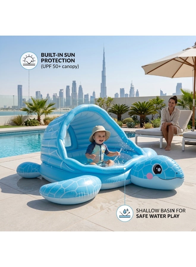INTEX Turtle Cove Playland Inflatable Kids Pool & Water Play Center 218x206x97cm – Fun Splash Area with Slide & Water Sprayer – Age 2+ - Image 2
