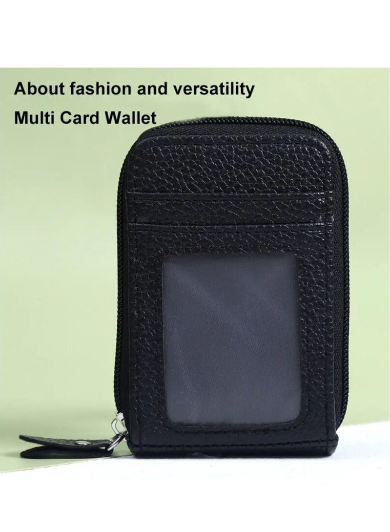 Card Bag, Women Wallet Accordion Card Holder, Business Card Clip Zipper Vertical Handheld Bag, Portable Lightweight Leisure Zipper Wallet For Girls Women, (1pc, Pink) - Image 2