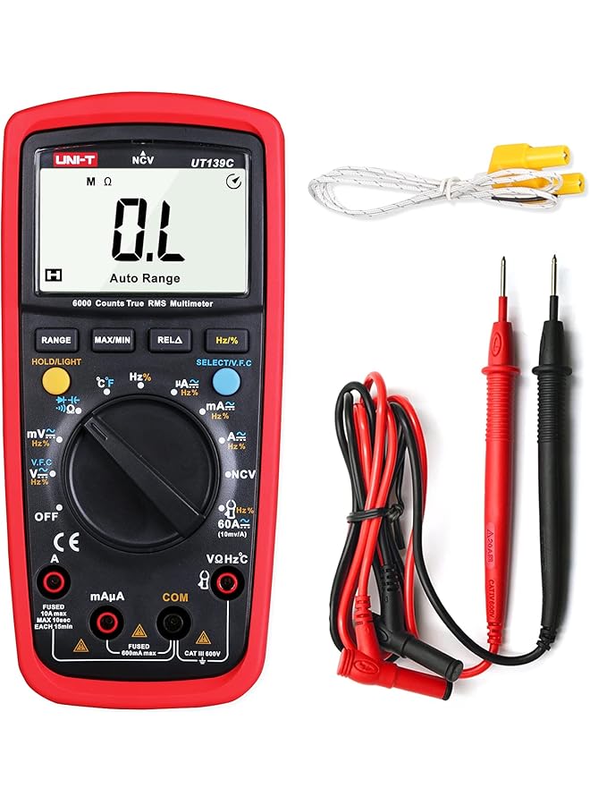 UNI-T Ut139C Digital Multimeter Auto Range True Rms Meter Handheld R 6000 Count Voltmeter Temperature Test - Image 1
