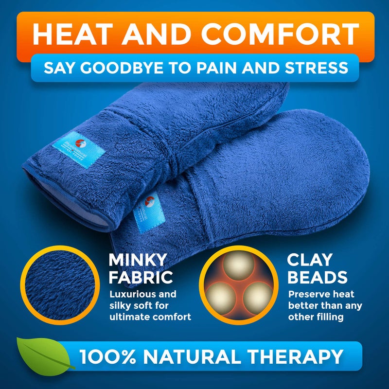 PhysioNatural Microwavable Therapy Mittens with Flaxseed â€“ Moist Heat Therapy Relief for Hands and Fingers in Cases of Stiff Joints, Trigger Finger, Inflammation, Raynaud's, Carpal Tunnel â€“ Natural Unscented Gloves - Image 3