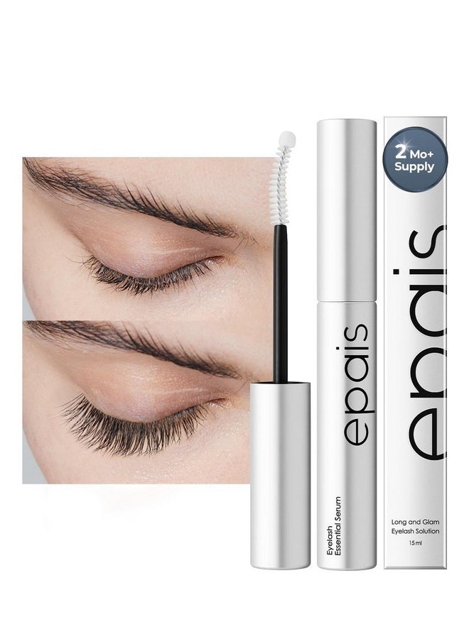 Essential Eyelash Growth Serum, Jumbo Size 15Ml/0.5Fl.Oz - Safe & Gentle Lashes Care, Nutrient Formula For Longer, Fuller, Thicker In 2 Weeks, To Grow Lashes Natural Longer, Non-Prostaglandin