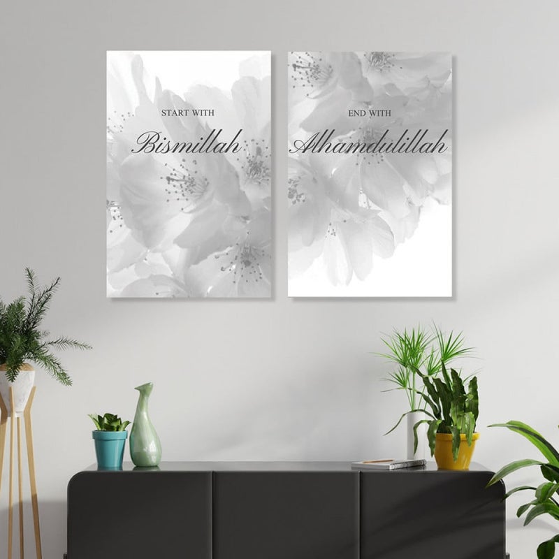 Marktna A double canvas painting with an Islamic design, total size 80x60 cm - Image 1