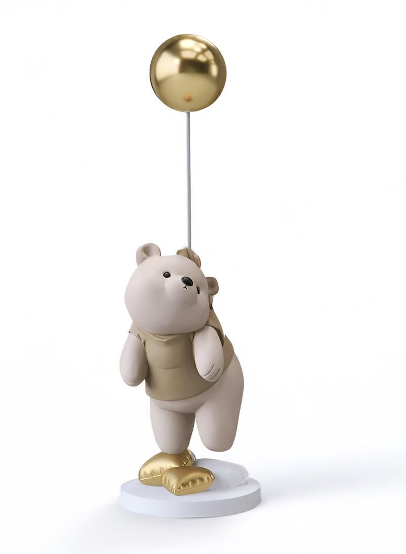 Cartoon Bear Resin Statue Sculpture Crafts Collectible Height 40cm Table Decoration for Home Decor Piece Beige  - Image 1