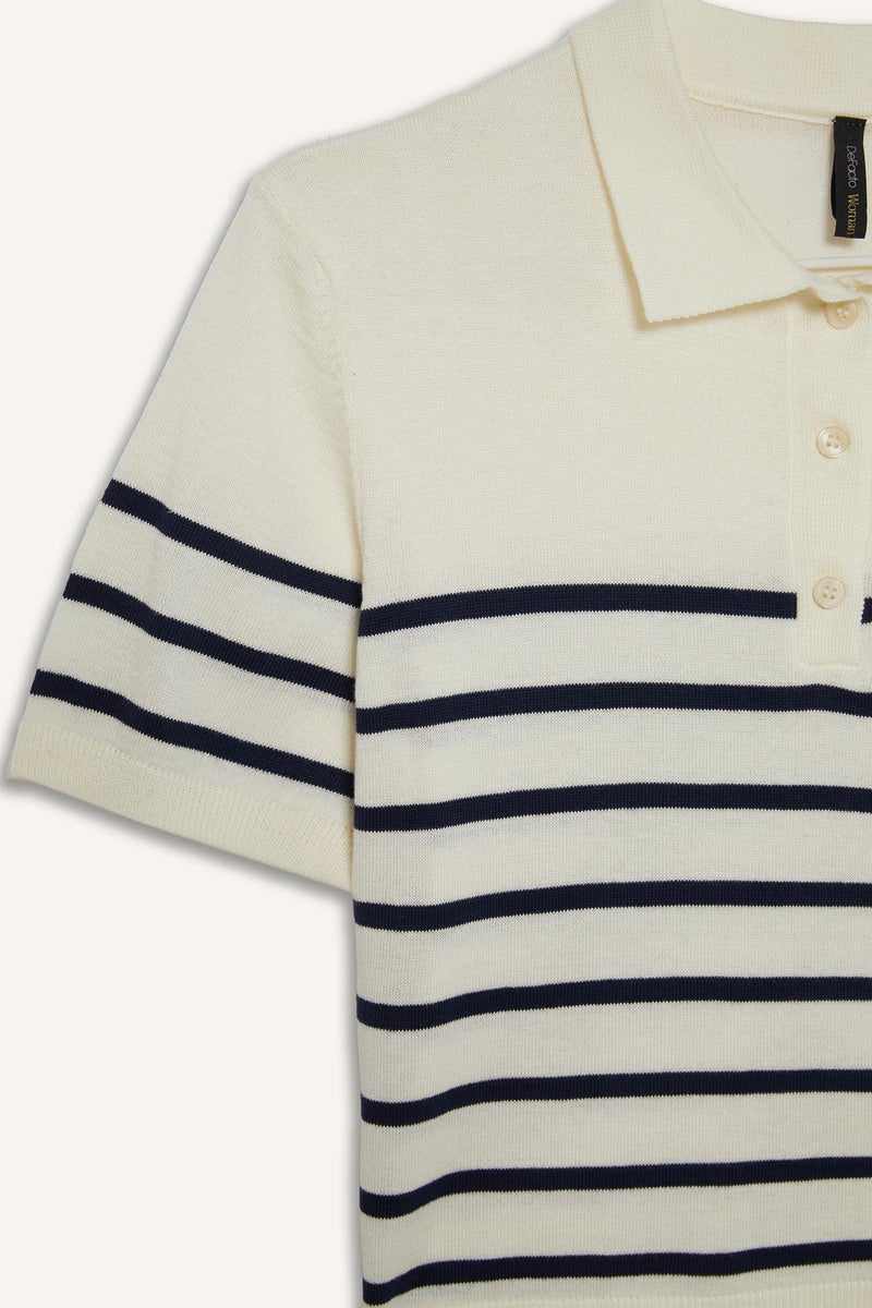 DeFacto Woman Regular Fit Polo Collar Knitwear Pullover - Image 4