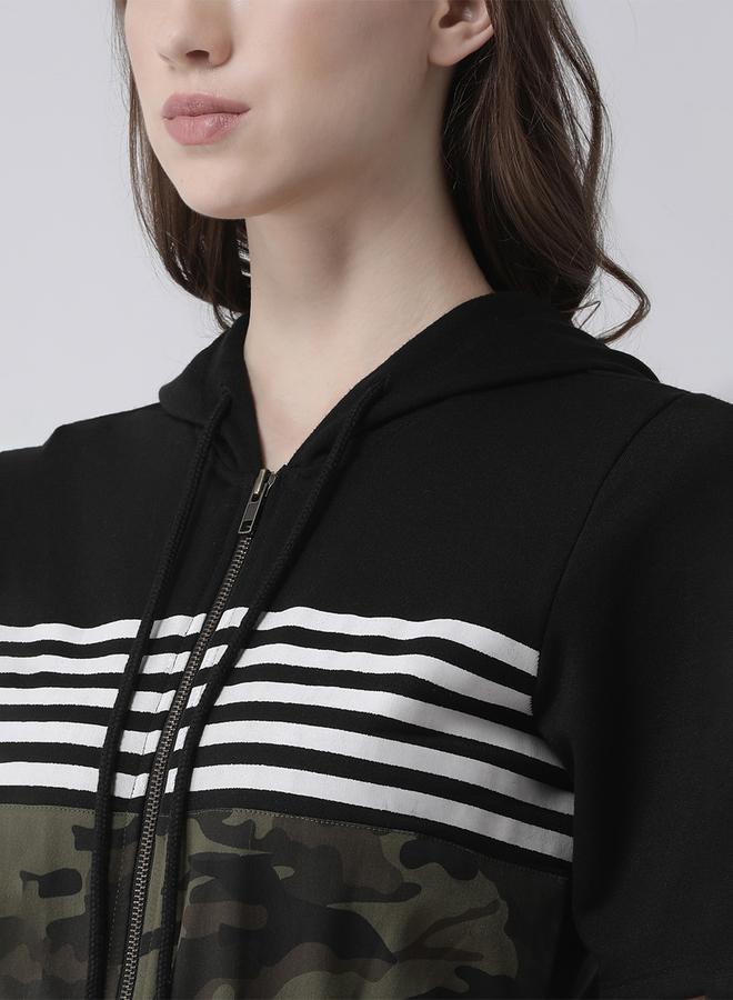 Kassually Striped Printed Short Sleeve Zipped Jumpsuit - Image 5