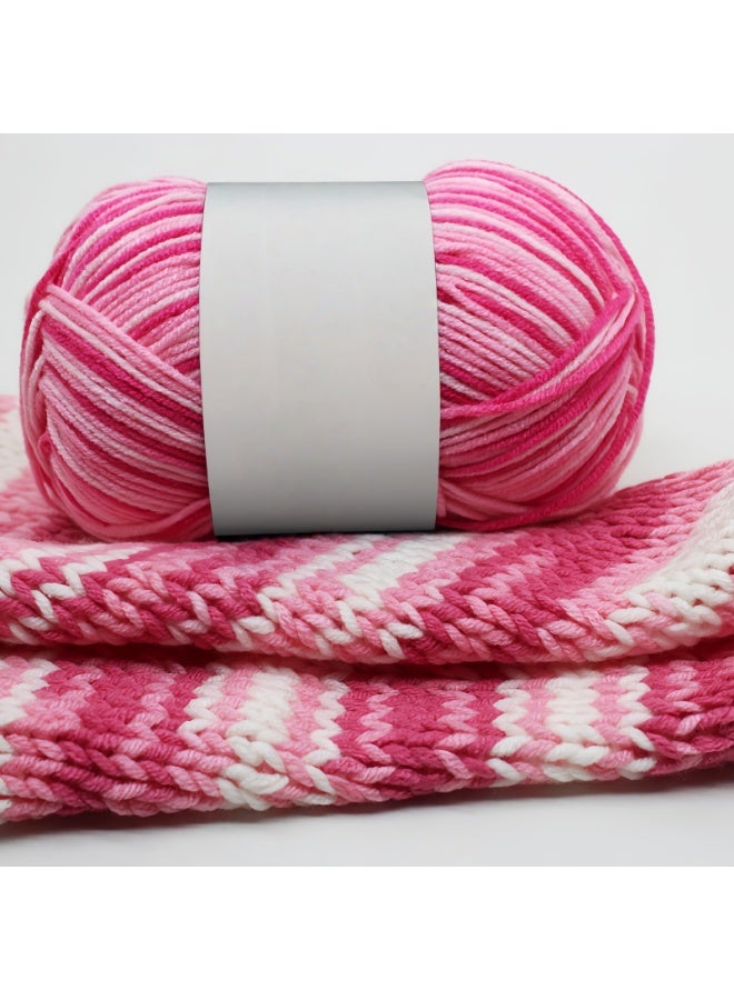 Pack of 4 Cotton Hand Knitting Multi Strand Thread Yarn,for Knitting Crochet and Crafts, Great for Garments, Sweaters, Scarves, Hats, and Craft Projects  Pink/White and Green/White - Image 2