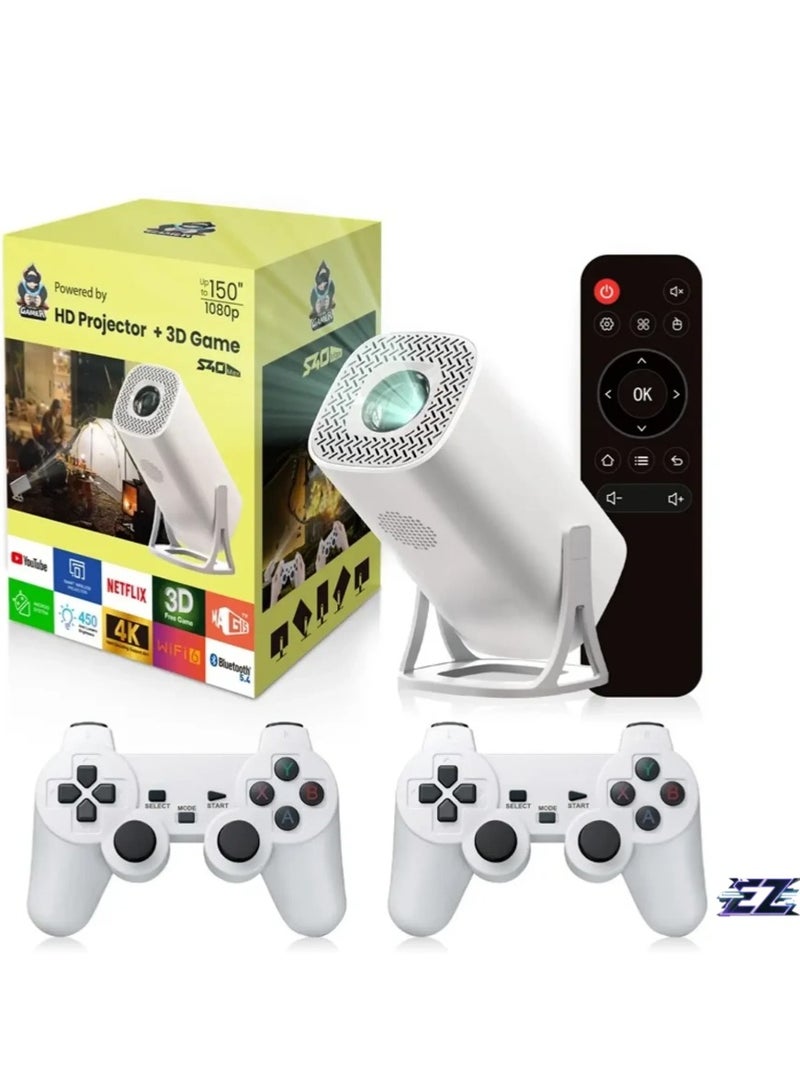 ELTRAZONE S40 Max 2-in-1 Smart Projector & Game Console | Android 11, WiFi 6, 4K HD Video Support, Bluetooth 5.0 | Home Theater Projector - US Plug  - Image 1