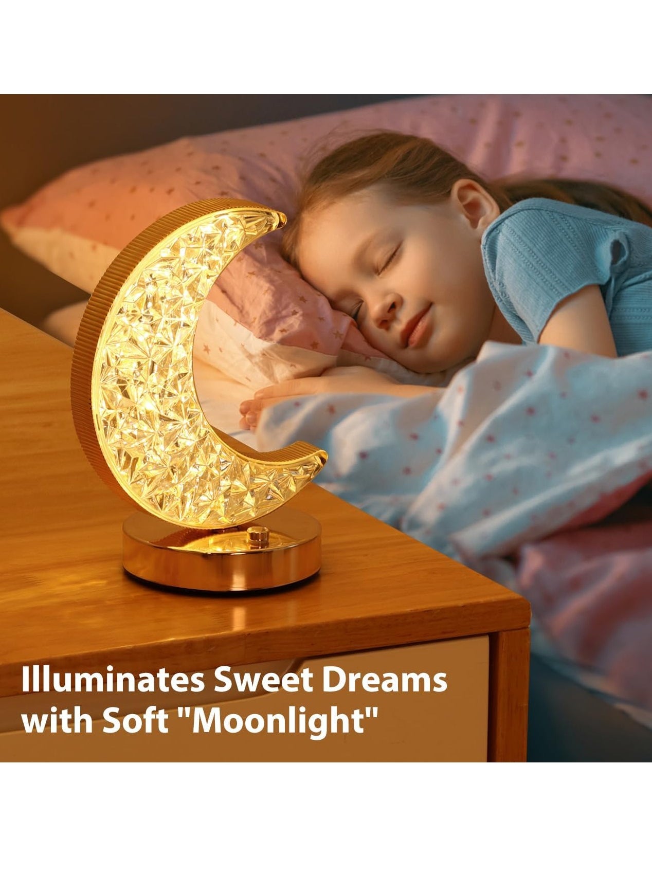 Crescent Moon Table Lamp, Stepless Dimmable Touch Lamp with 3 Colors, Rechargeable Night Light with USB Port, Ramadan Moon Light Bedside Lamp for Nightstand Desk Bedroom Living Room Home Decor - https://f.nooncdn.com/p/pzsku/Z97E7C807C225DAECDE7DZ/45/1746219533/13ff9084-ad59-4372-af40-e1a114612e99.jpg?width=original