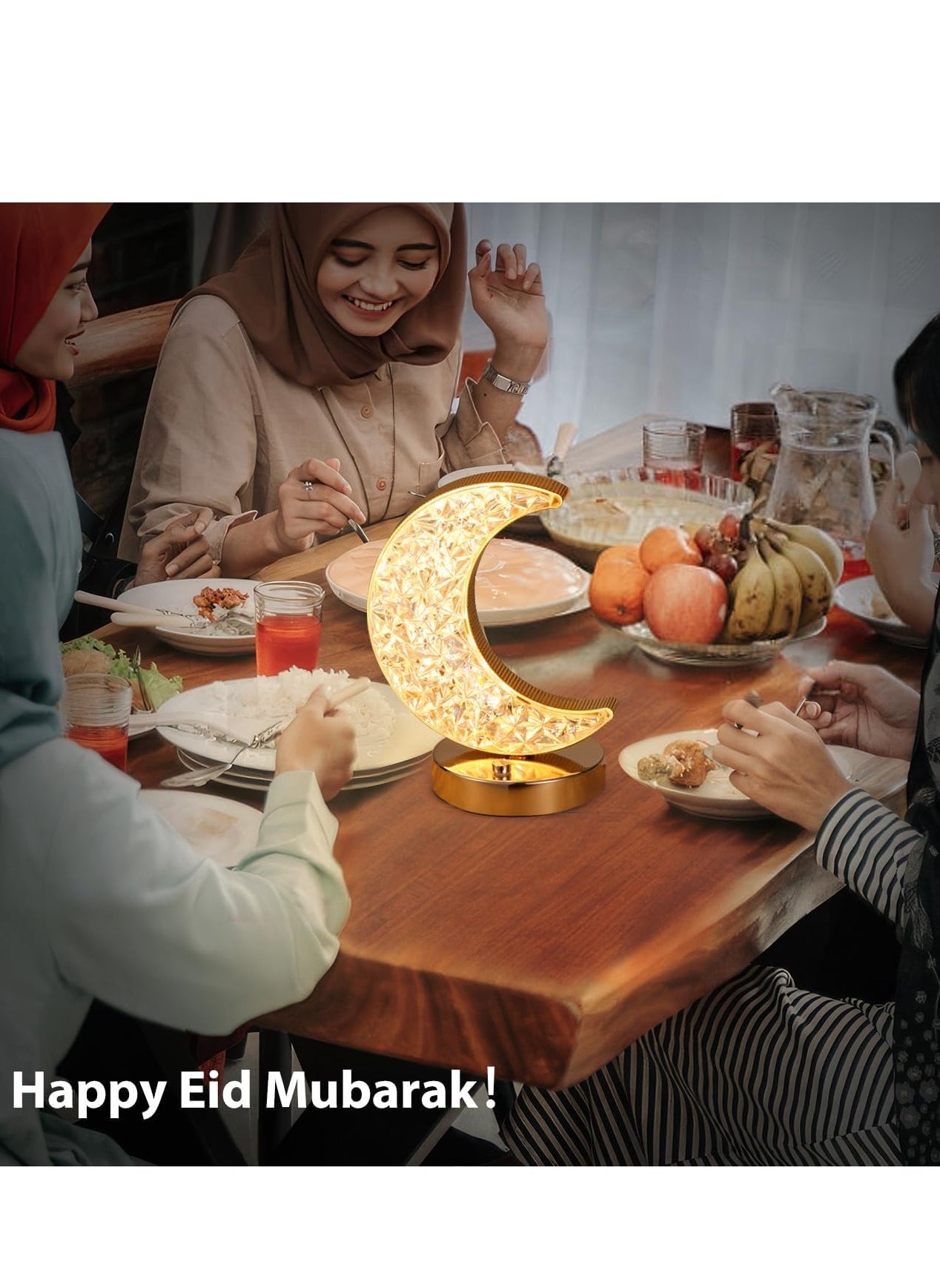 Crescent Moon Table Lamp, Stepless Dimmable Touch Lamp with 3 Colors, Rechargeable Night Light with USB Port, Ramadan Moon Light Bedside Lamp for Nightstand Desk Bedroom Living Room Home Decor - https://f.nooncdn.com/p/pzsku/Z97E7C807C225DAECDE7DZ/45/1746219534/1b670832-1ed9-4519-a836-b1708241dc7e.jpg?width=original