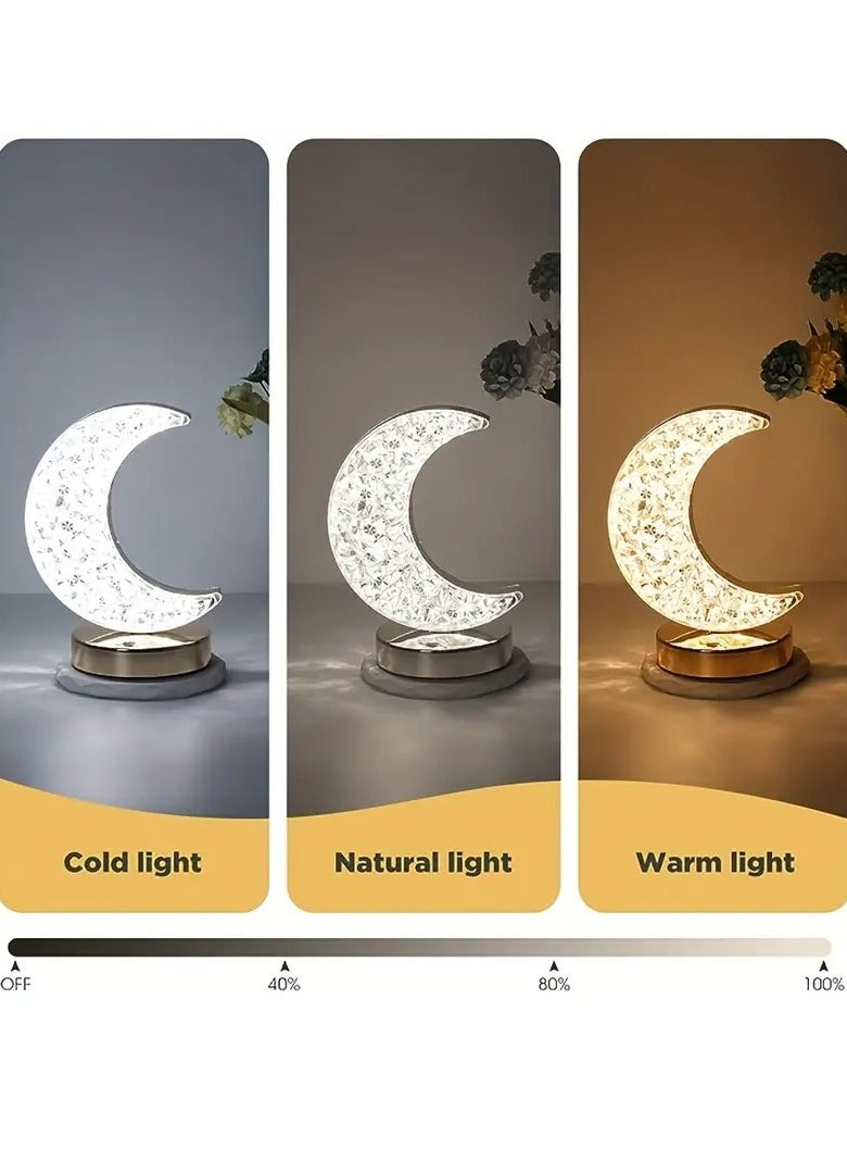 Crescent Moon Table Lamp, Stepless Dimmable Touch Lamp with 3 Colors, Rechargeable Night Light with USB Port, Ramadan Moon Light Bedside Lamp for Nightstand Desk Bedroom Living Room Home Decor - https://f.nooncdn.com/p/pzsku/Z97E7C807C225DAECDE7DZ/45/1746219534/4f9f4275-24cf-434d-a3e4-c39dfc930000.jpg?width=original