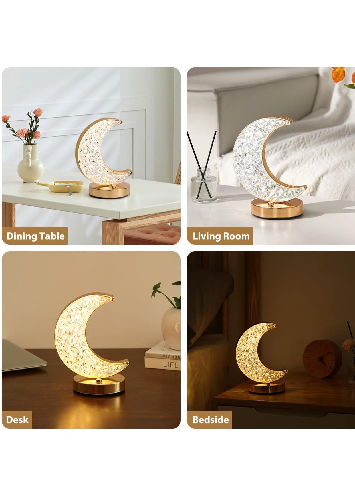 Crescent Moon Table Lamp, Stepless Dimmable Touch Lamp with 3 Colors, Rechargeable Night Light with USB Port, Ramadan Moon Light Bedside Lamp for Nightstand Desk Bedroom Living Room Home Decor - https://f.nooncdn.com/p/pzsku/Z97E7C807C225DAECDE7DZ/45/1746219535/0f810784-454c-4cf9-8237-d03405f85e62.jpg?width=original