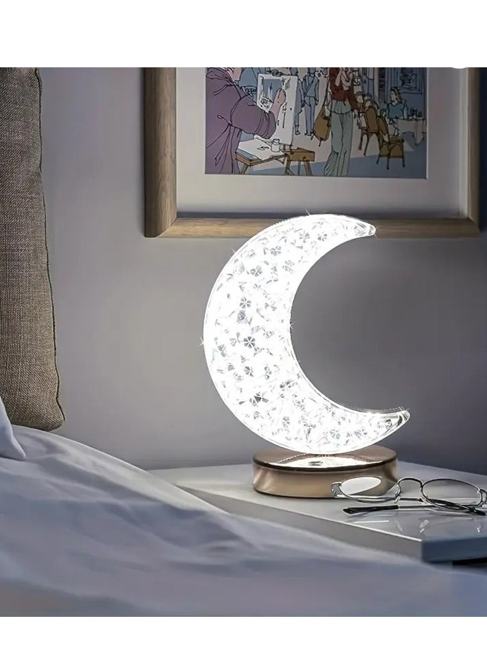 Crescent Moon Table Lamp, Stepless Dimmable Touch Lamp with 3 Colors, Rechargeable Night Light with USB Port, Ramadan Moon Light Bedside Lamp for Nightstand Desk Bedroom Living Room Home Decor - https://f.nooncdn.com/p/pzsku/Z97E7C807C225DAECDE7DZ/45/1746219535/3f89c39b-a999-410f-99f3-06d32627b162.jpg?width=original