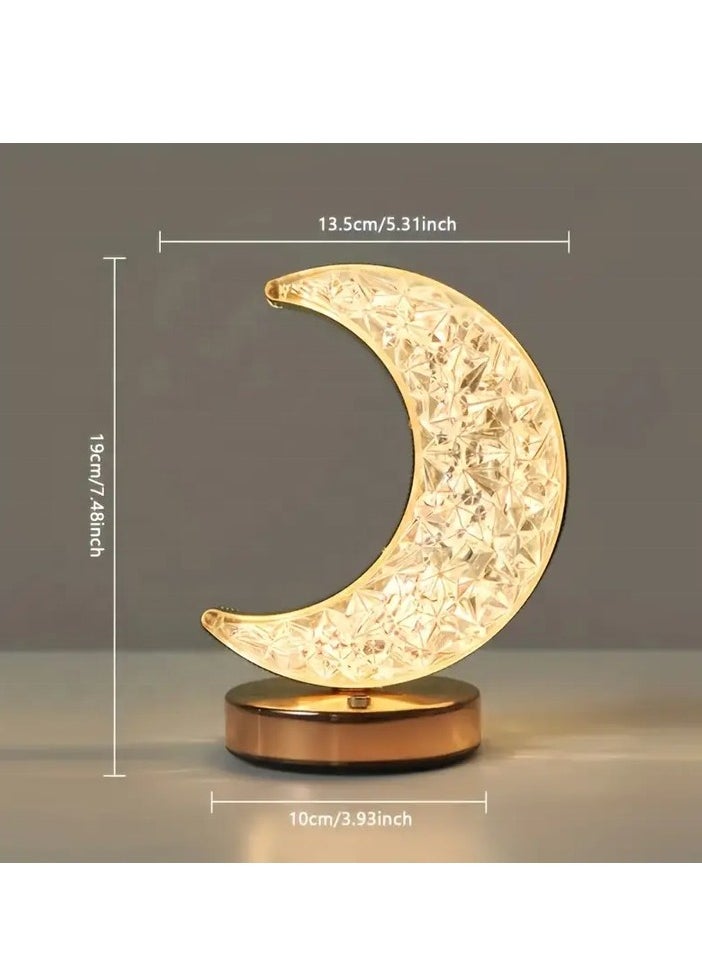 Crescent Moon Table Lamp, Stepless Dimmable Touch Lamp with 3 Colors, Rechargeable Night Light with USB Port, Ramadan Moon Light Bedside Lamp for Nightstand Desk Bedroom Living Room Home Decor - https://f.nooncdn.com/p/pzsku/Z97E7C807C225DAECDE7DZ/45/1746219538/003e4927-c8e8-4f7d-8323-2c2a24a41e03.jpg?width=original