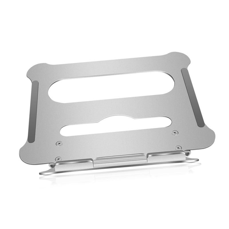 Aluminum Alloy Foldable Laptop Stand Adjustable Height Silver Computer Holder Desk Use - Image 2