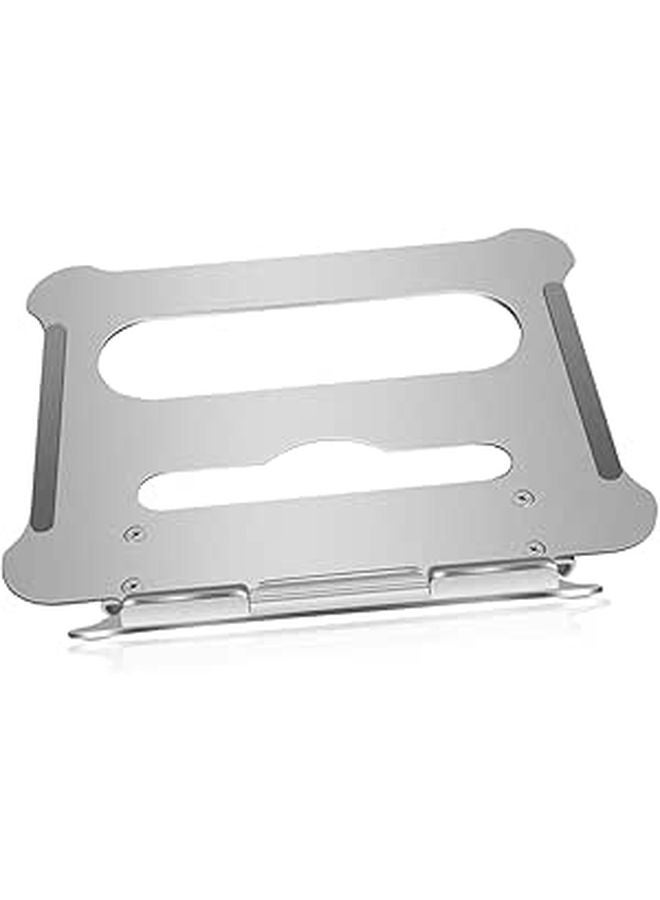 Aluminum Alloy Foldable Laptop Stand Adjustable Height Silver Computer Holder Desk Use - Image 1