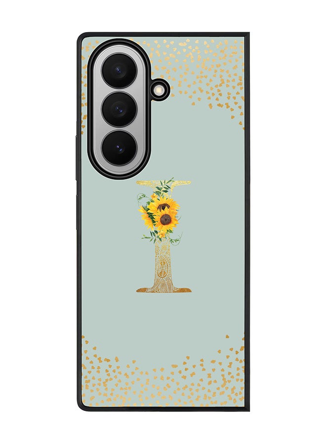 Stylizedd For Samsung Galaxy Z Fold7 Case,Slim fit Camera Protection, Shockproof Thin Phone cover  - Custom Floral Monogram - I  (Light Grey )
