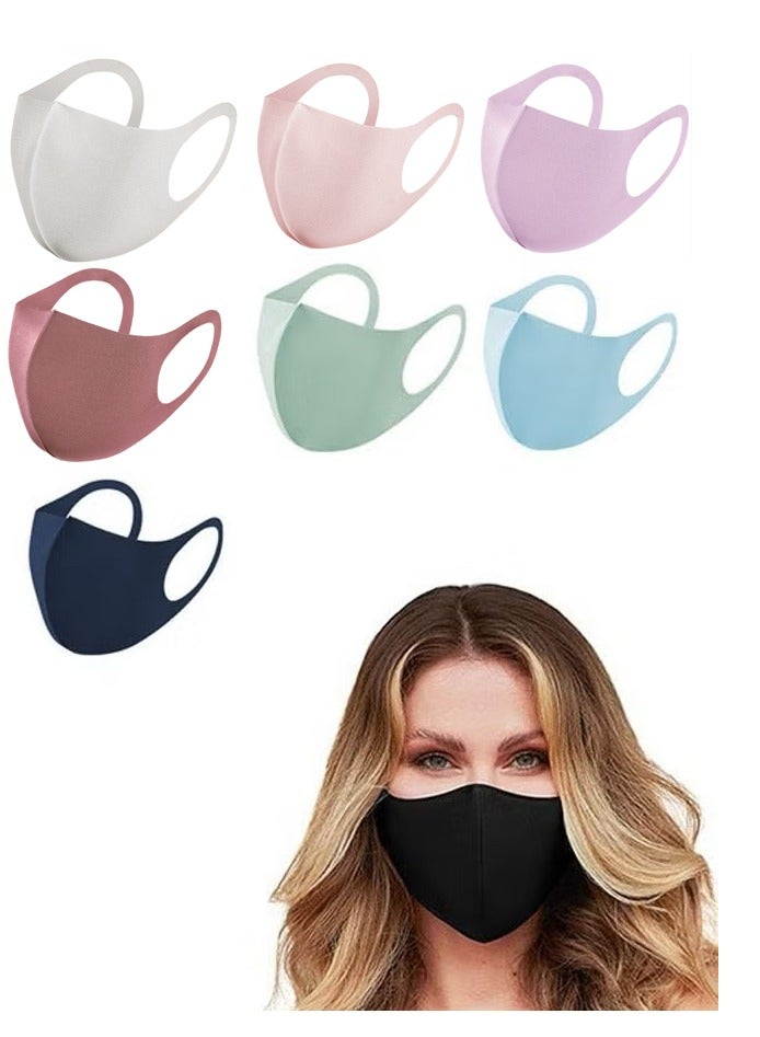 Cococ 7 Pcs Reusable Breathable Cloth Cotton Face Masks set, Fabric Face Covering Dust Proof (Mixcolour) - Image 1