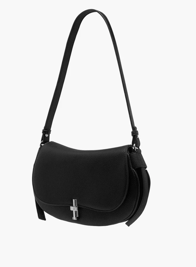 Flora Bella By Shoexpress Textured Crossbody Bag with Detachable Shoulder Strap