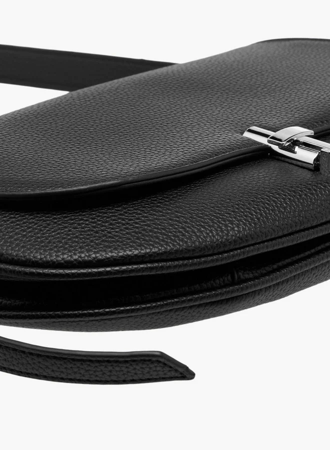 Flora Bella By Shoexpress Textured Crossbody Bag with Detachable Shoulder Strap