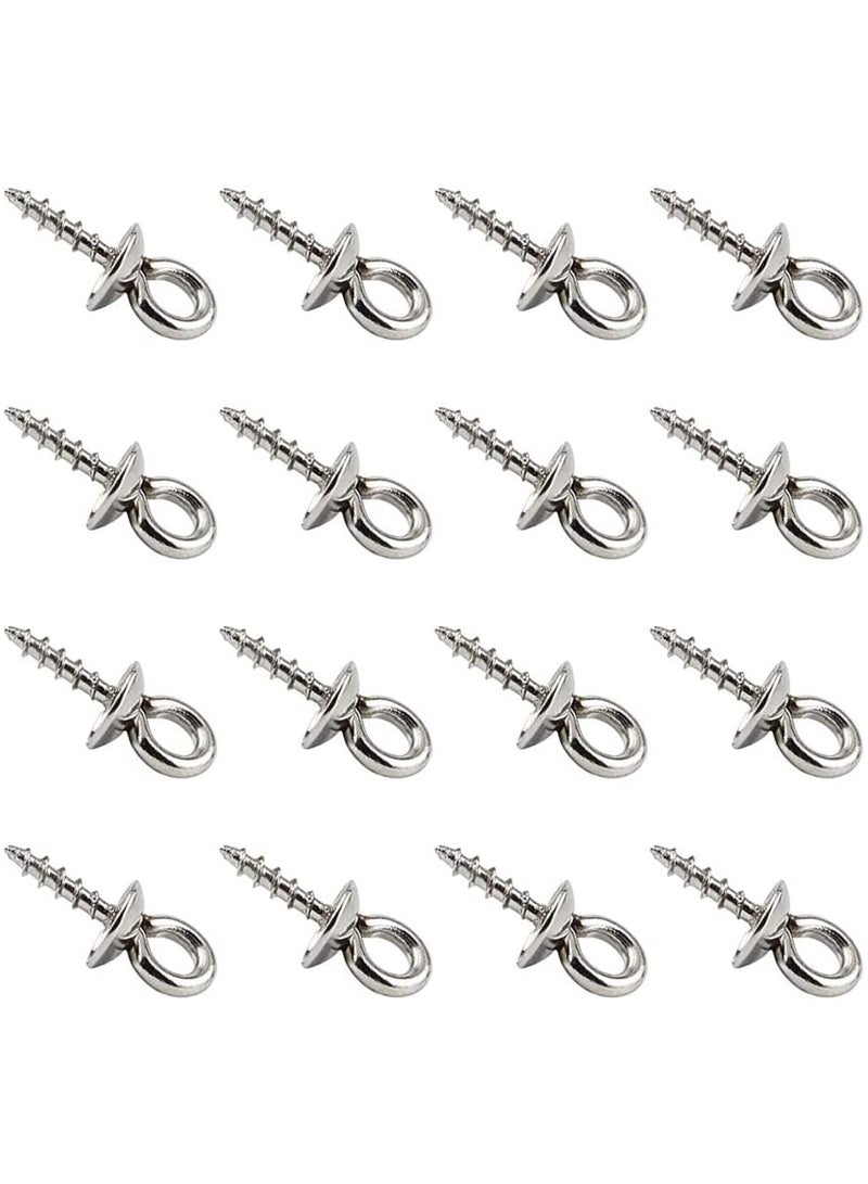 Suntown Stainless Steel Screw Eye Pin 10x4mm Stainless Steel Eye Pin Bail Pegs 1.2mm Pin Metal Hoop Peg Screw Eye Pin Hook for Half Drilled Beads Jewelry Earring Making - Image 1