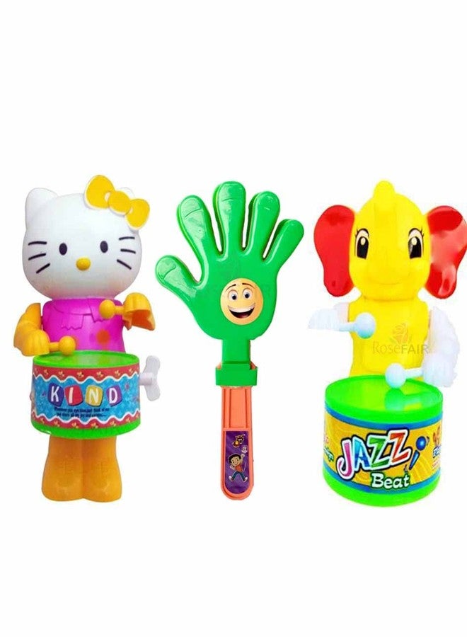ROSEFAIR Key Operated Cute Drummer Toy with Noisemakers Favors Concert Party Cheering Props Children clap clap Your Hands Small Hands Clapping Toys for Kids (PROPS-KITTYCAT-ELE-03) - Image 1