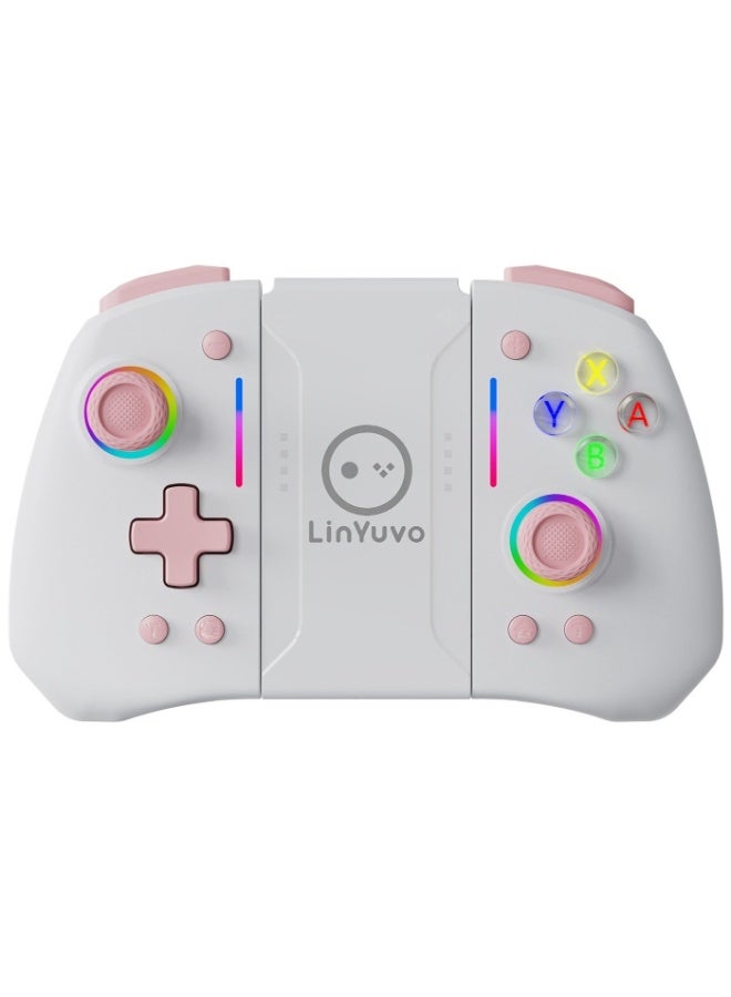LinYuvo Classic Joypad LinYuvo KS42 Bluetooth Gaming Controller for Switch, Switch Lite, Switch OLED with Color RGB Light, Metal Joystick, Six-Axis Gyroscope, Turbo Function, Adjustment Dual Vibration, Programmable Function, Turbo Burst Function, 1000mAh Battery, Classic Silicone Shoulder Buttons, Anti-Slip Diamond Pattern - Image 1