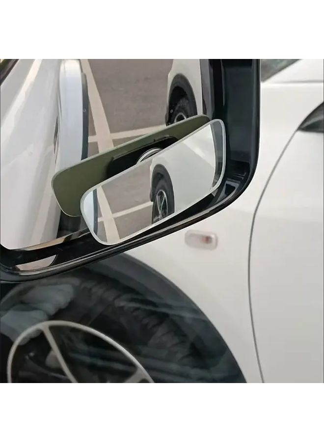 2pcs Frameless Blind Spot Mirror 360 Degree Wide Angle Convex Adjustable Rearview Mirror - Image 4