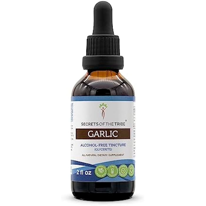 Secrets of the Tribe Garlic Tincture Alcohol-Free Liquid Extract, Garlic Dried Bulb (2 FL OZ) - Image 1