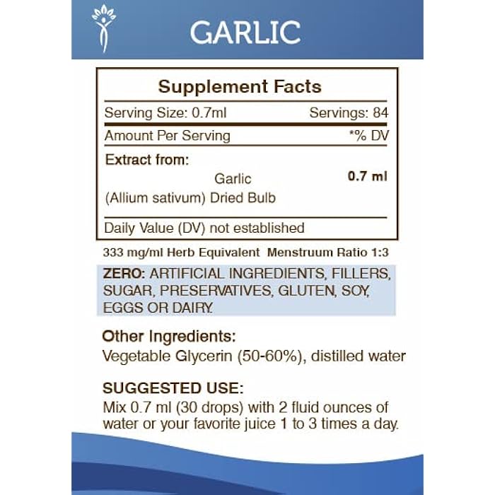 Secrets of the Tribe Garlic Tincture Alcohol-Free Liquid Extract, Garlic Dried Bulb (2 FL OZ) - Image 4