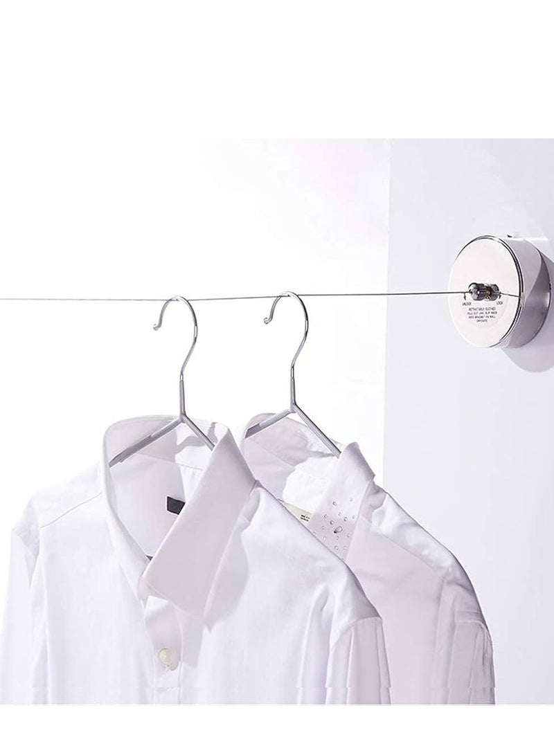 حبل نشر وتجفيف الغسيل بتصميم قابل للسحب بطول 2.8 متر شديد التحمل مصنوع من الستانلس ستيل المقاوم للصدأ يمكن تثبيته على الحائط - Image 2