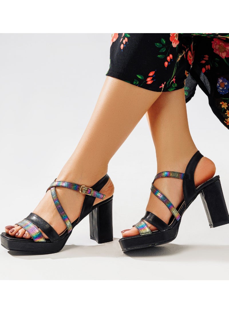 LIFESTYLISH H-4 High Heel Sandal With Elegant Strap - Black 