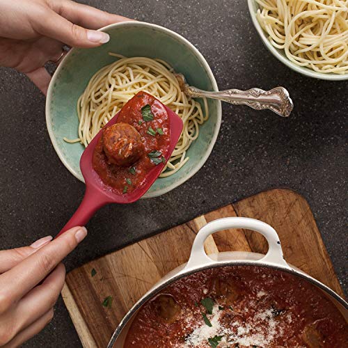 we3 Ultra Premium 3 Pc Silicone Spatula Set, Ergonomic Long Palm Handle Grip Hanging Holes. 450�f Heat-Resistant & Non-Stick Silicone Utensils|we3SPATULA-3A-RED| - Image 3