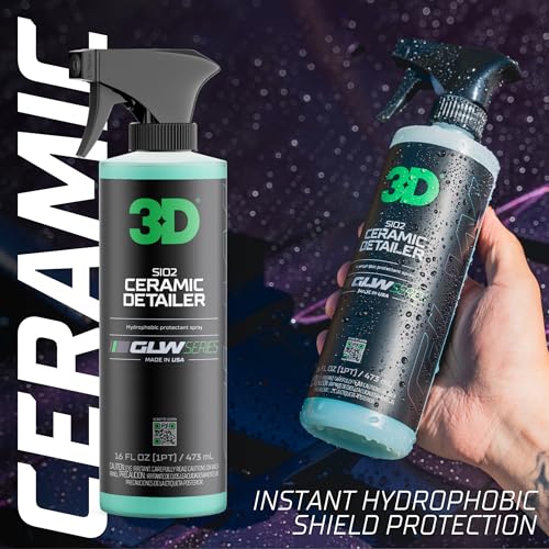 3D Ceramic Detailer, GLW Series | Hyper Gloss Finish | SiO2 Peak Hydrophobic Top Coat | Extends Life of Waxes, Sealants, Coatings | DIY Car Detailing Spray | 16 oz - Image 2