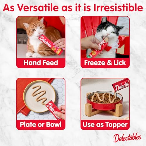 Hartz Delectables Squeeze Up Seafood Variety Pack, Creamy Squeezable Puree, Lickable Wet Cat Treats, Grain Free, No Added Fillers, No by-Products, No Added Preservatives, 0.5 Ounces Tube, 54 Tubes Total - Image 5