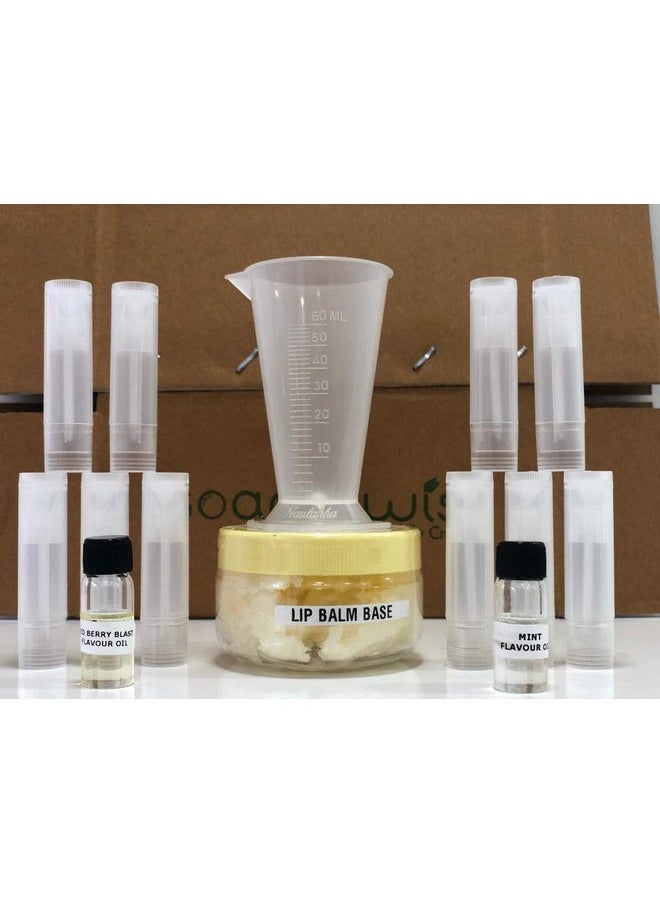 Soapy Twist - Diy Lip Balm Making Kit (Lip Balm Base Red Berry Blast Flavouring Oil Watermelon Flavouring Oil 10 Empty Lip Balm Tubes Measuring Jar) - Image 1