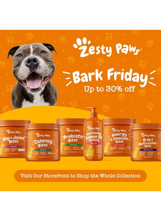 Zesty Paws Skin & Coat Bites For Dogs - Fish Oil Soft Chews With Omega-3 Fatty Acids Epa & Dha - Skin, Coat, Antioxidant & Immune Support - Bacon - 90 Count  - Image 2