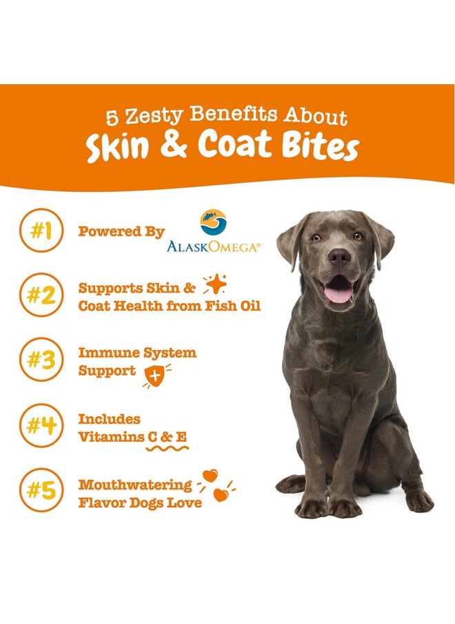 Zesty Paws Skin & Coat Bites For Dogs - Fish Oil Soft Chews With Omega-3 Fatty Acids Epa & Dha - Skin, Coat, Antioxidant & Immune Support - Bacon - 90 Count  - Image 3
