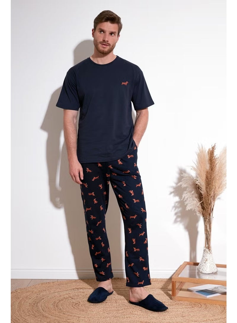 Buratti Cotton Regular Fit Short Sleeve Pajama Set Men's Pajama Set 6572012 - Image 1
