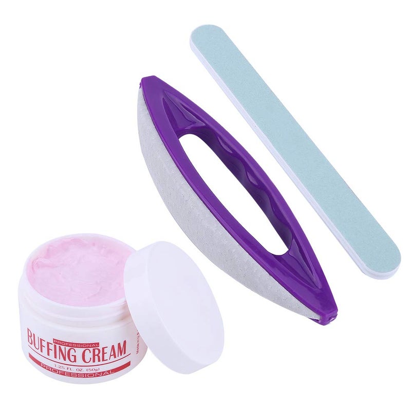 yuyte Nail Buffer And Shine Kit 3Pcs Nail Art Buffing Cream And Nail Brush Buffer Varnish Polish For  Polishing Strip Nail Art - Image 1