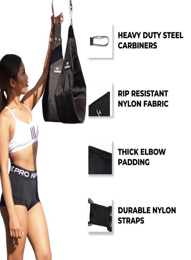 YAGHZU Hanging Ab Straps for Pull Up Bar - Premium Ab Straps for Core Strength and Ab Workout, Adjustable Rip Resistant Hanging Leg Raise Strap, Heavy Duty Ab Sling Strap, Arm Padded Pull UP Straps - Image 2